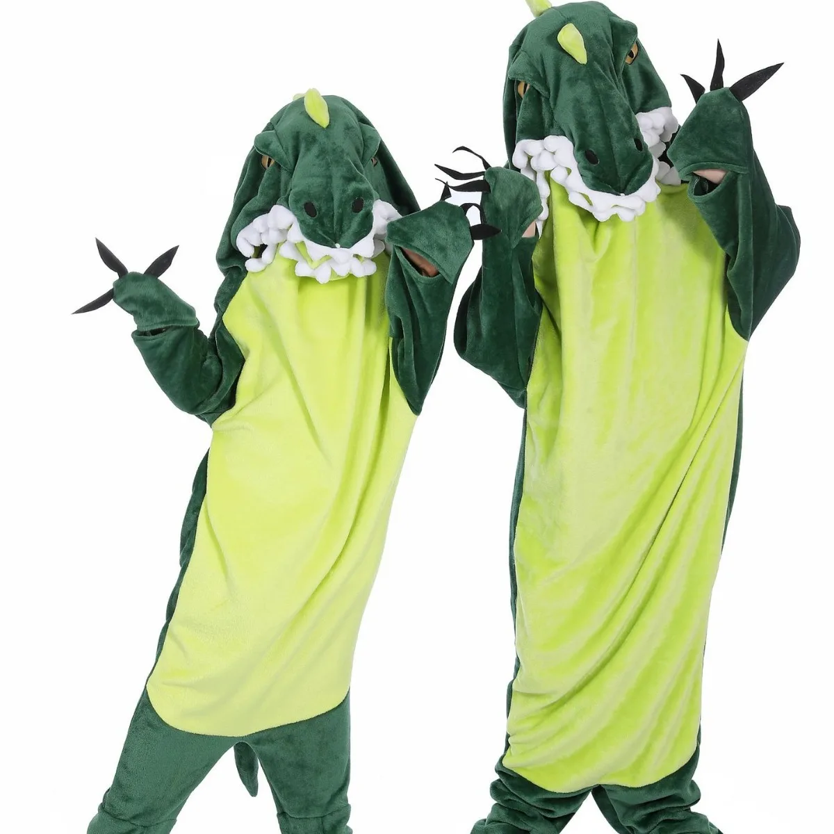 Dinosaur Sleeping Bag Cartoon Pajamas Flannel Home Outdoor Couple Conjoined Sleepwear For Sleeping Animal Home Clothes Pajama