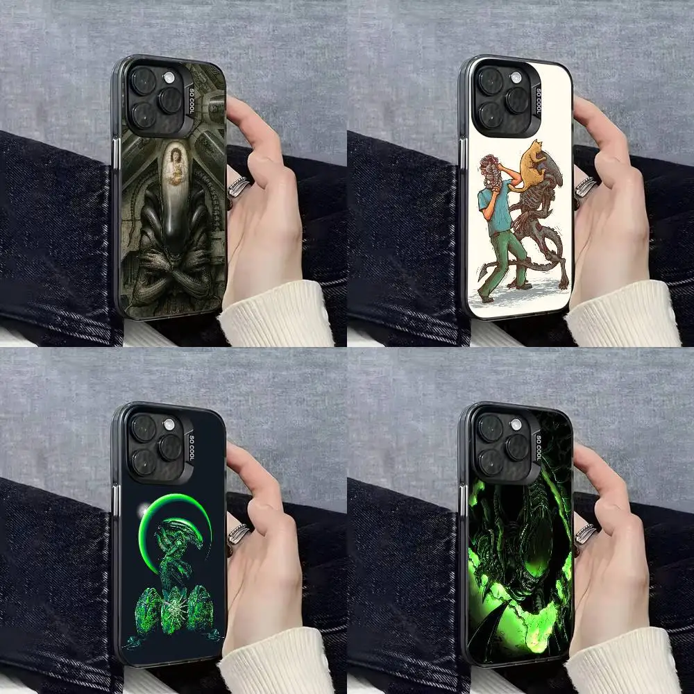 

Cat A-Alien X-Xenomorph Phone Case For iPhone 17,16,15,14,13,12,11,Pro,Max,Plus,E,SE4,Air,Mini Black IMD Cover