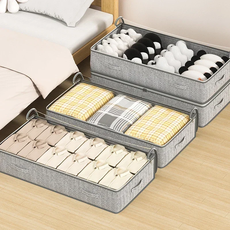 

1PC Portable Foldable Quilt Storage Bag Wardrobe Clothes Storage Box Dustproof Organizer Large Capacity Underbed Storage Box