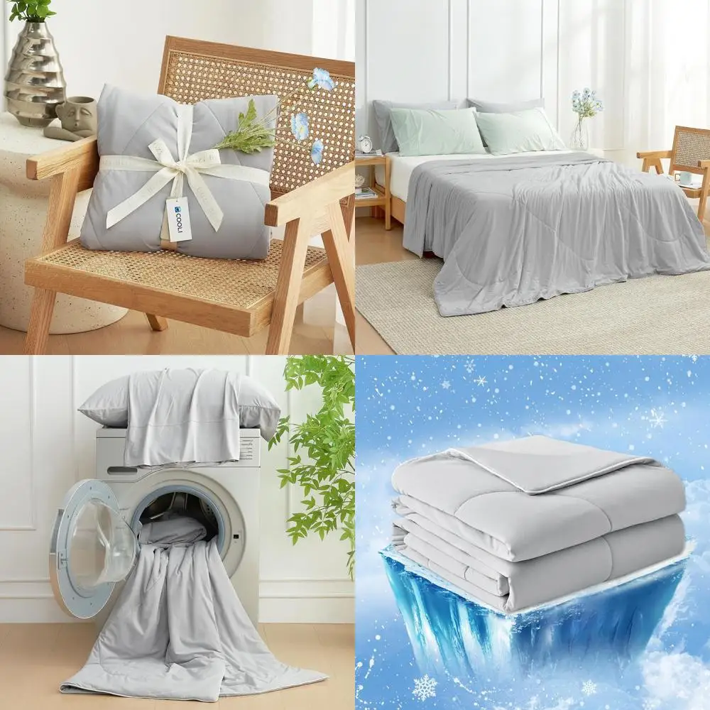 

Одеяло Twin Size с охлаждающим эффектом для тех, кто потеет во сне и страдает от жары, серое, легкое, дышащее, шелковисто-гладкое.