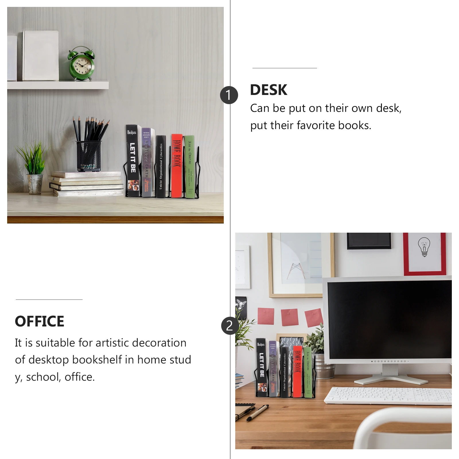

Pentagram Book Rack Iron Storage Desktop Organizer Star Shaped Shelf Simple Practical Home Office Metal Wire Bookend