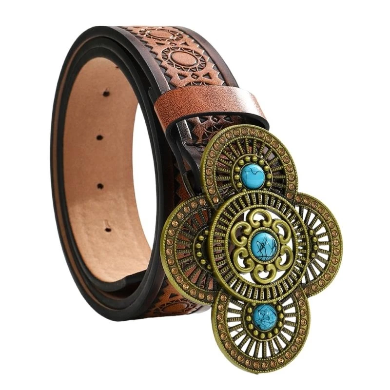 

652F Elegant Leather Belt Stylish Women's Cream Waist Belts Sophisticated Waistband for Stylish Outfits