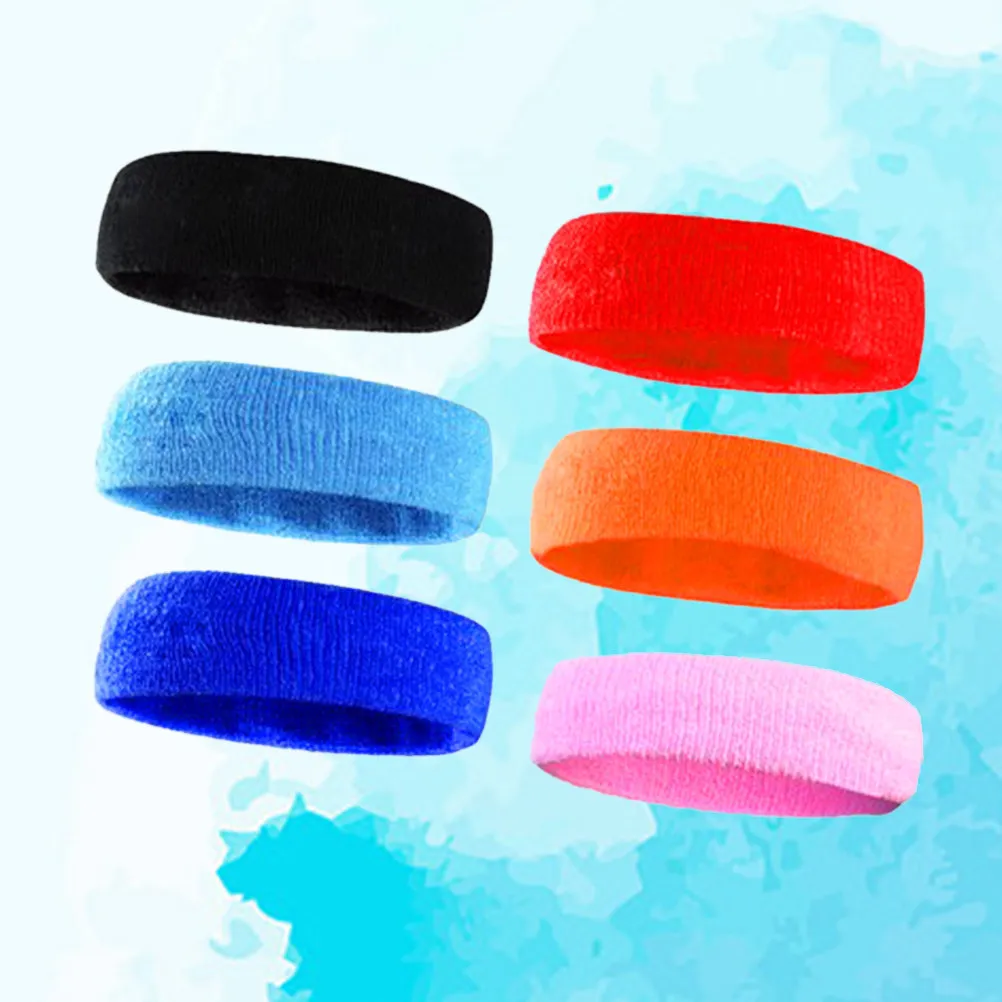 

Набор из 6 влагоотводящих повязок на голову: нескользящие, дышащие, для фитнеса, бега, йоги и тренировок, эффективно отводят пот