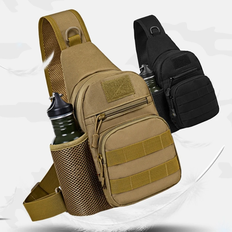 Men Tactical Shoulder Bag Hiking Backpack Nylon Outdoor Hunting Camping Fishing Molle Trekking Chest Sling Bag