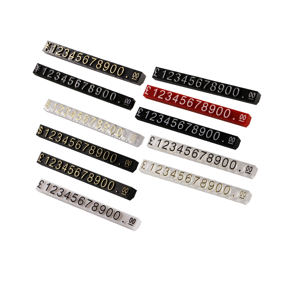 4x6mm Price Tags Number Zero Price Combined Label Letter Cubes Stick 24 Alphabet For Goods Jewelry Counter Display Sign