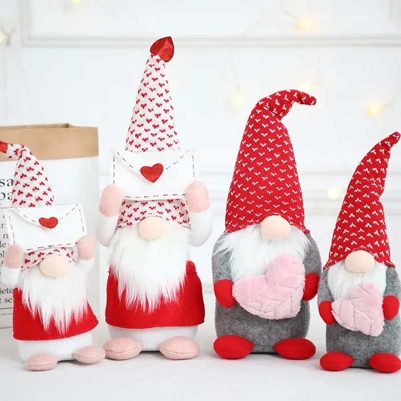 Weihnachten Valentinstag Geschenk Plüsch Puppe Umschlag Liebe Gesichtslosen Gnome Rudolph Puppe Fenster Requisiten Ornament Hochzeit Party Supplies