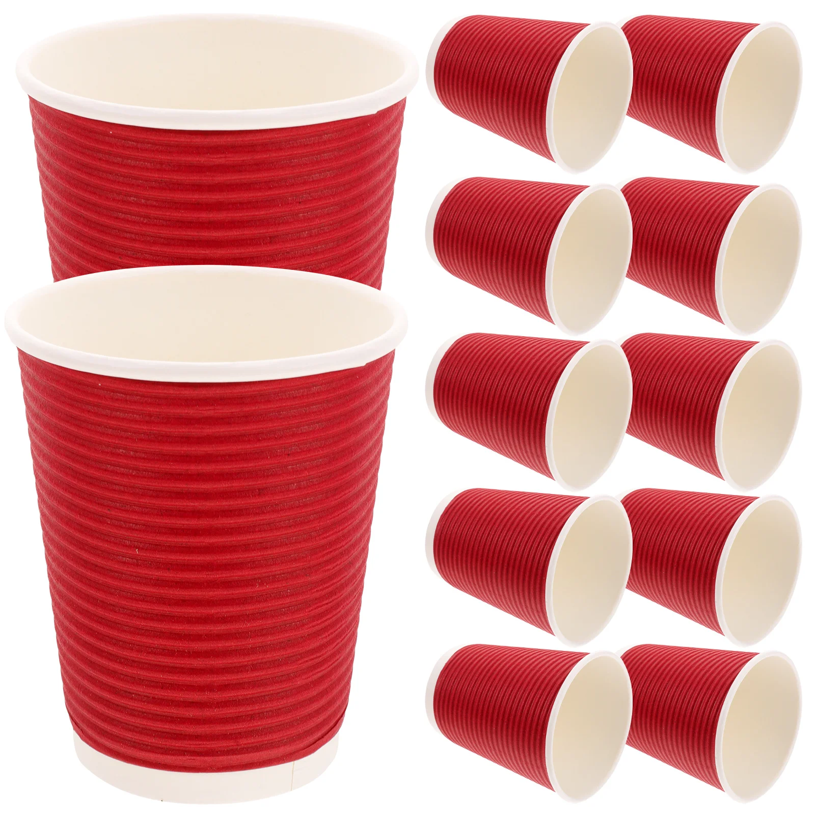 

50pcs Double-Layer Coffee Cups Thick Paper To Go Portable Disposable Beverage Cups For Party Outdoor Milk Tea Juice Drinking