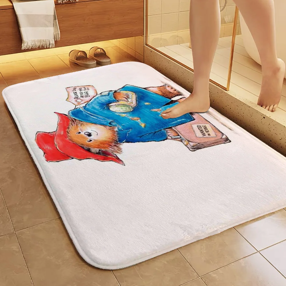 Aesthetic Room Decoration P-Paddington Bear Doormat Entrance Door Prayer Mat Home Bedroom Carpet for Kitchen Custom Floor Mats