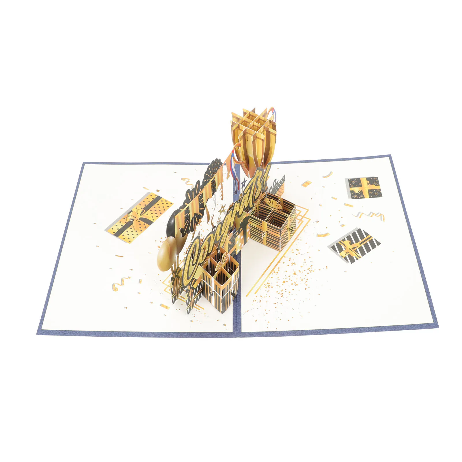 

3D Graduation Popup Card Creative Greeting Card with Congrats Lettering for Festival Holiday Gift Greeting Cards