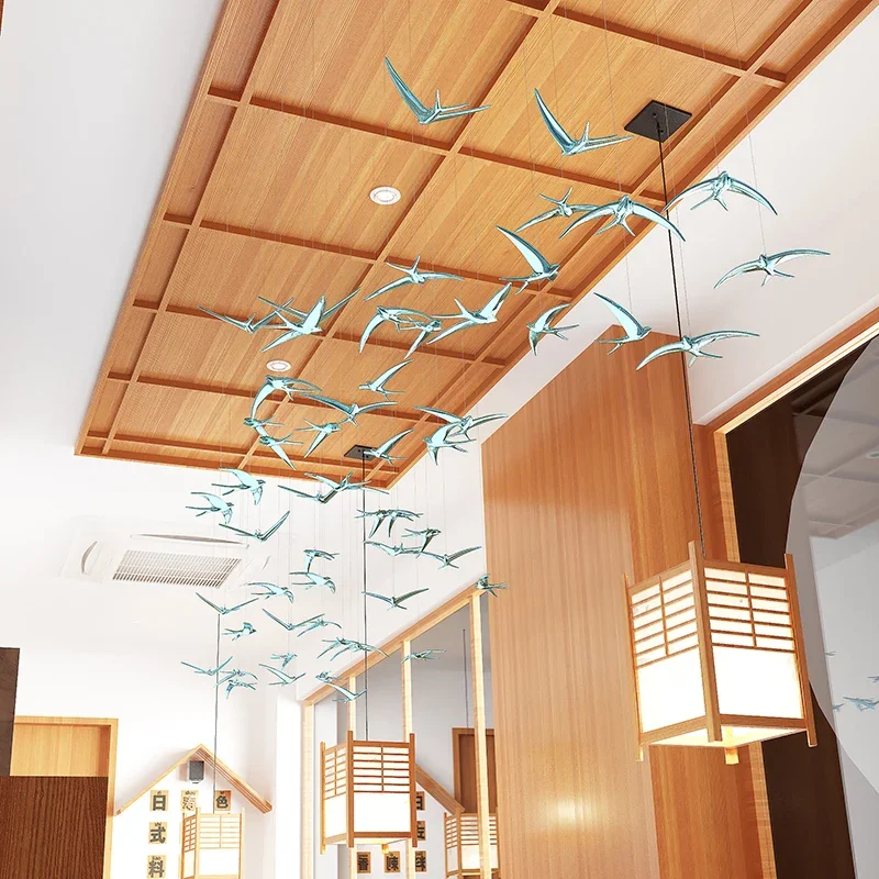 Air Pendant Suspension Swallow Pendant Hotel Clubhouse Shopping Mall Bird's Nest Store Pendant Decoration Electroplating Resin