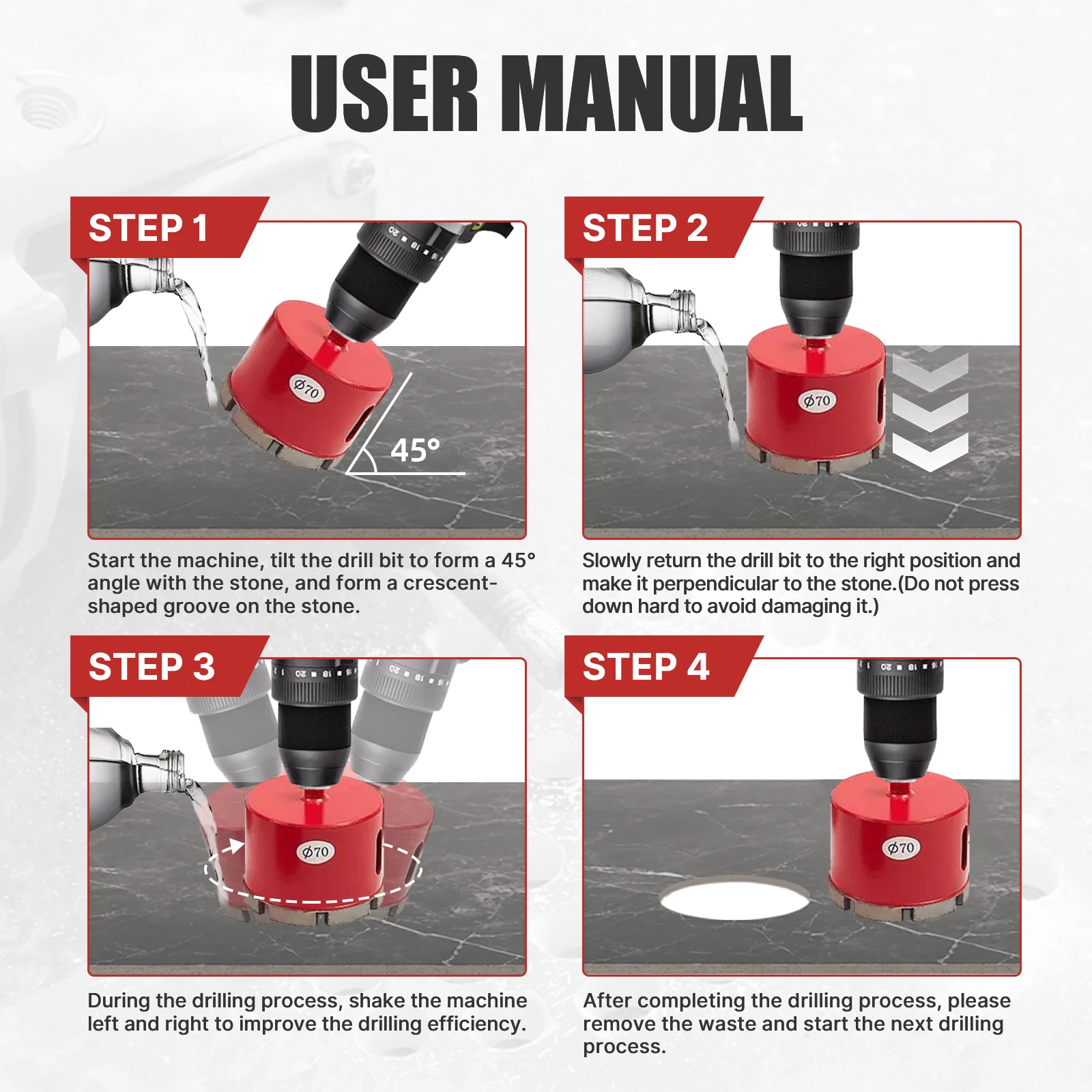 1PC  6-120mm Marble Opener Diamond Core Bit For Marble Granite Glass Tile Hole Saw Ceramic Concrete Drill Bit Angle grinder bit