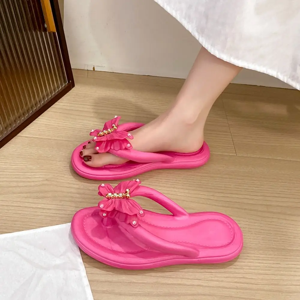 

Fashion EVA Colorful Butterfly Slippers Summer Thick Soled Sweet Flip Flops Shoes Anti Slip Slippers for Women Shower
