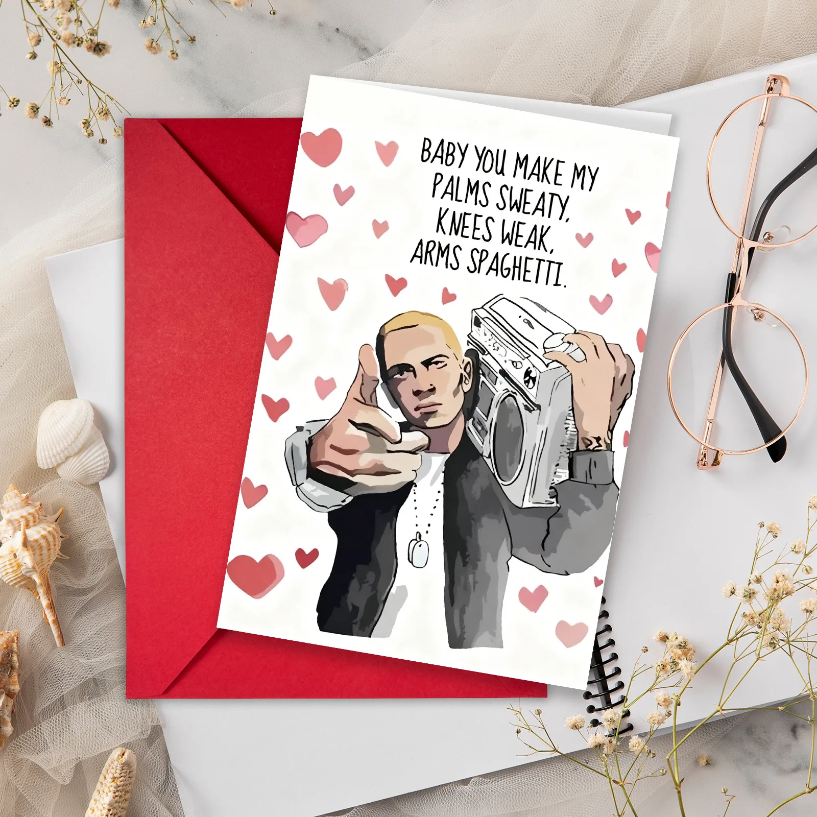 Musik-Terrier Valentinstag Humorvolle Liebeserklärung Grußkarte Kreative Geschenkkarte für Paare Freunde Lustige Geschenkkarten