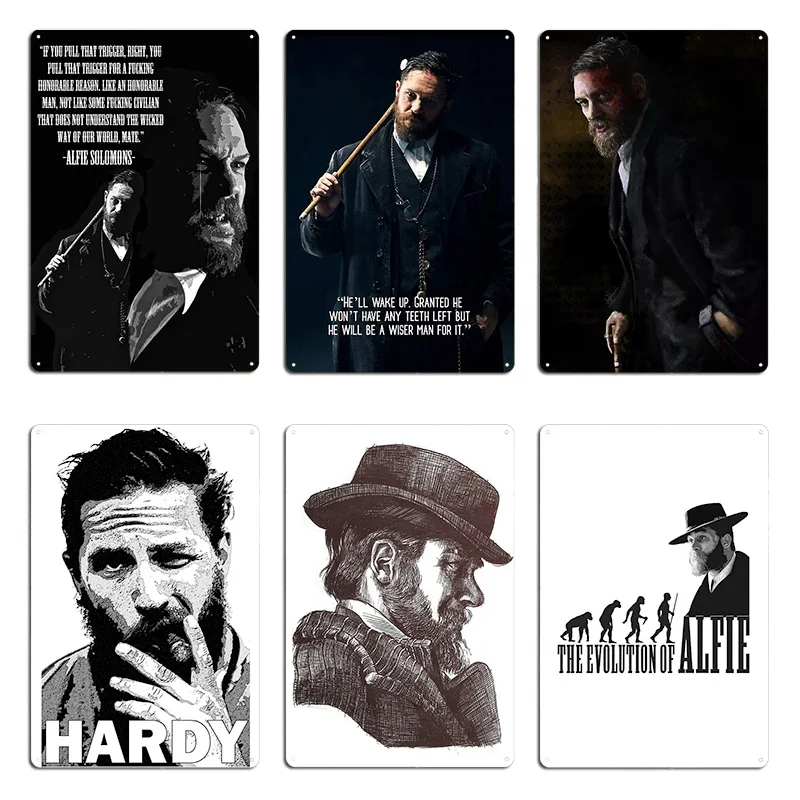 Letreros Metálicos de Tom Hardy como Alfie Solomons, Decoración Retro para Club, Hogar, Cueva, Pub, Garaje, Pósters Metálicos de la Lección de Alfie