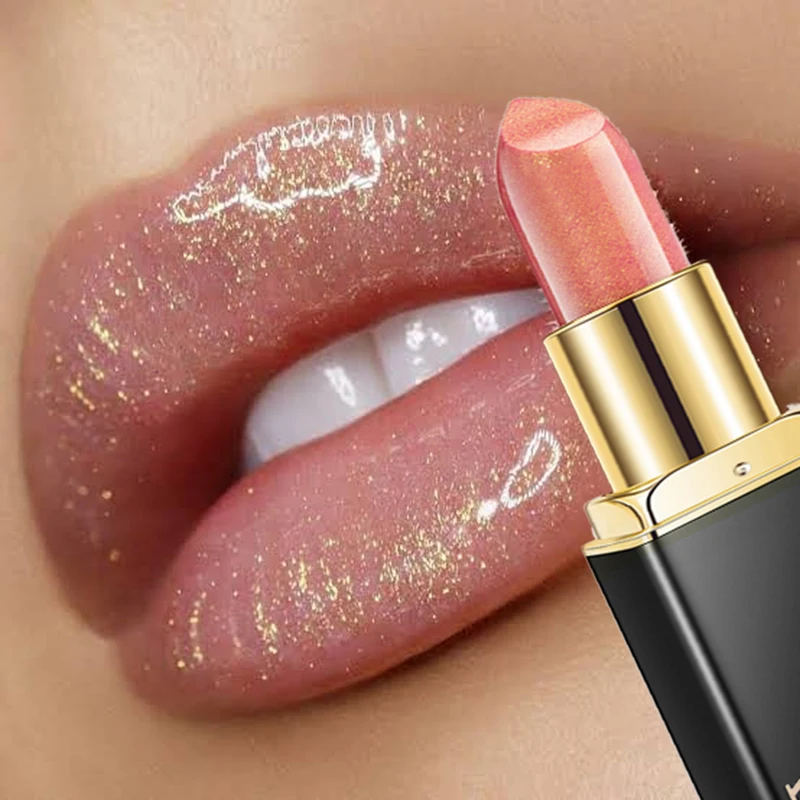 9 Colors Waterproof Nude Pink Glitter Lipstick Makeup Long Lasting Velve Red Mermaid Sexy Shimmer Lipsticks Cosmetics Beauty