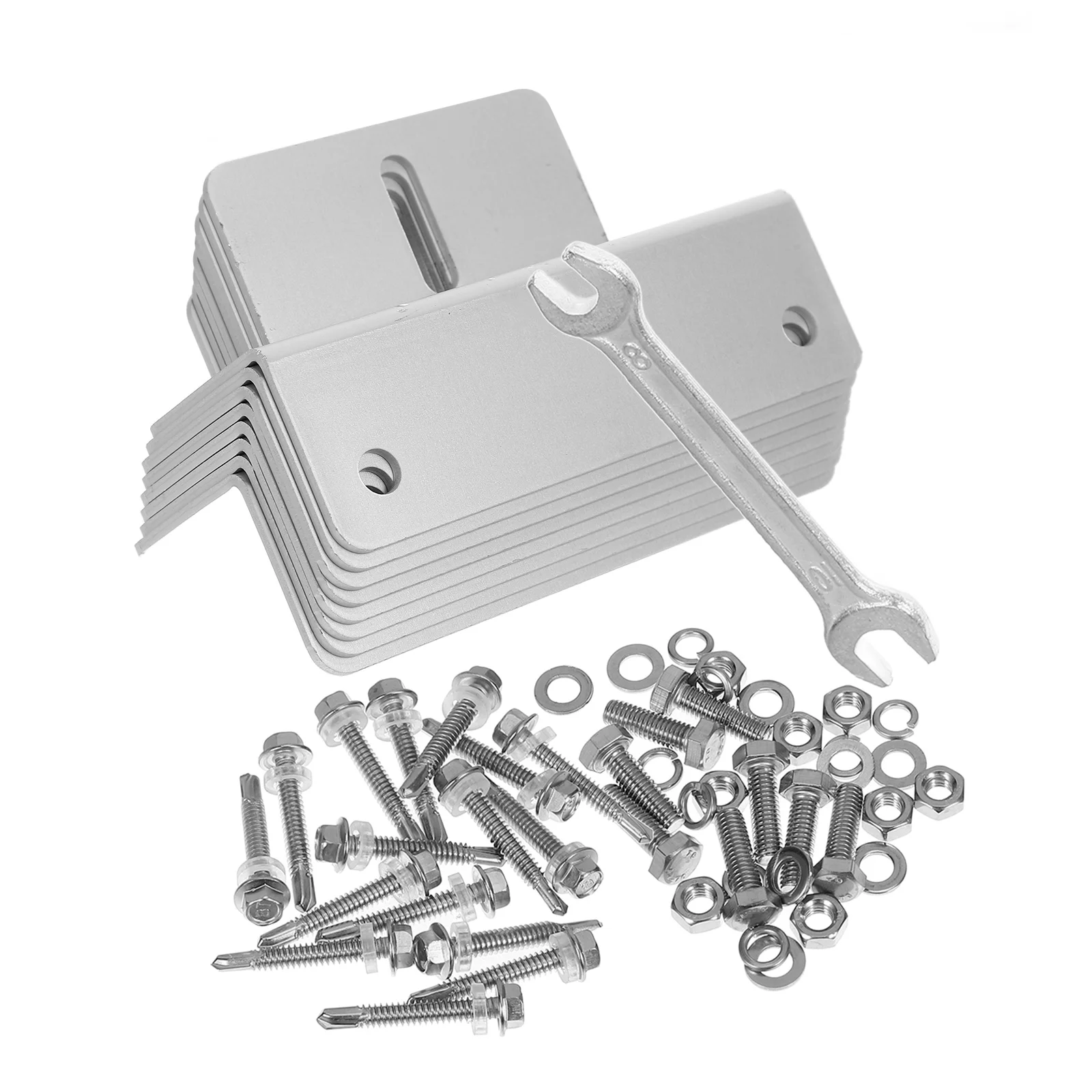 

8pcs Panel Brackets Aluminum Solar Panel Bracket Mount Adjustable Mounting Clamps for Rv Roof Fitting Kit Durable