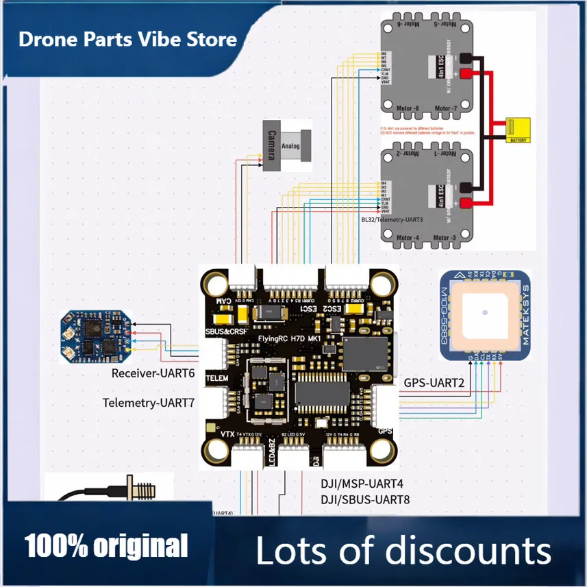 

FyFlyingRC H7D MK1 H743 Flight Controller For FPV Drones Fixed Wing BF INAV AP Firmware Support