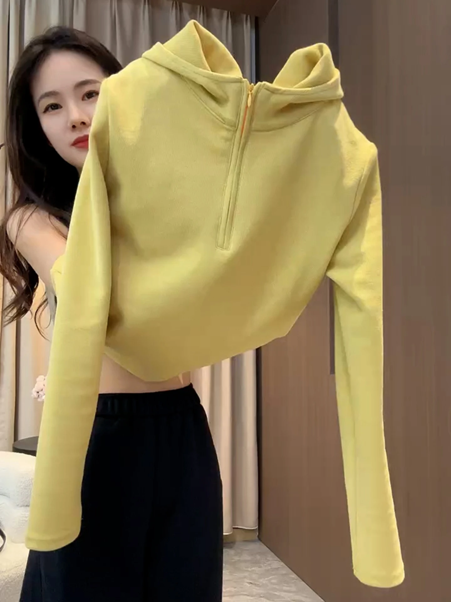 Thiened Fce Hoodie Damen Reißverschluss-Sweatshirt Weich Schlank Machend Winter Oberbekleidung Top Koreanischer Stil Pendler Windjacke