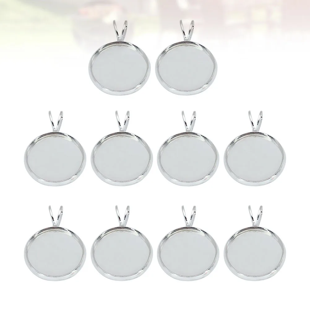 

10Pcs Round Tray Pendant 18mm DIY Copper Plating Bezel Trays Jewelry Making Photo Resin Round Trays