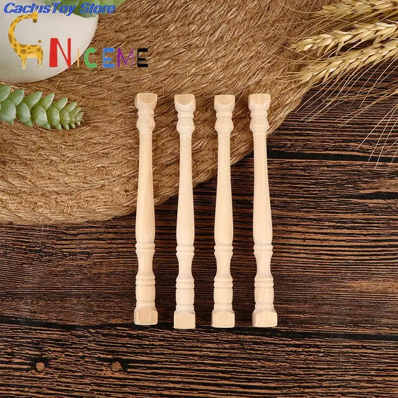 4pcs/set 1:12 Dollhouse Miniature Wooden Roman Pillar Model Furnitures Toys