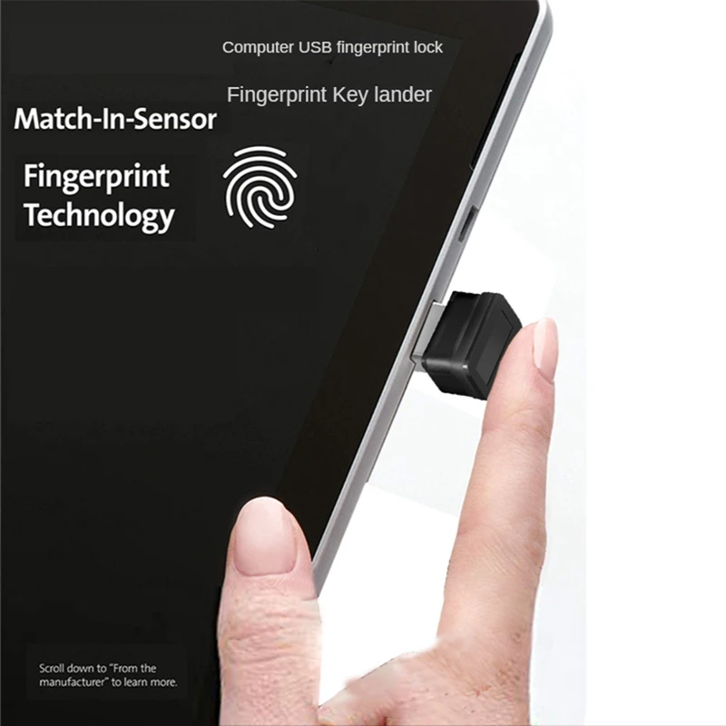 وحدة قارئ بصمات الأصابع للنوافذ 10 ، ماسح بيومتري أسود ، قفل لأجهزة الكمبيوتر المحمولة ، وحدة فتح الكمبيوتر الشخصي