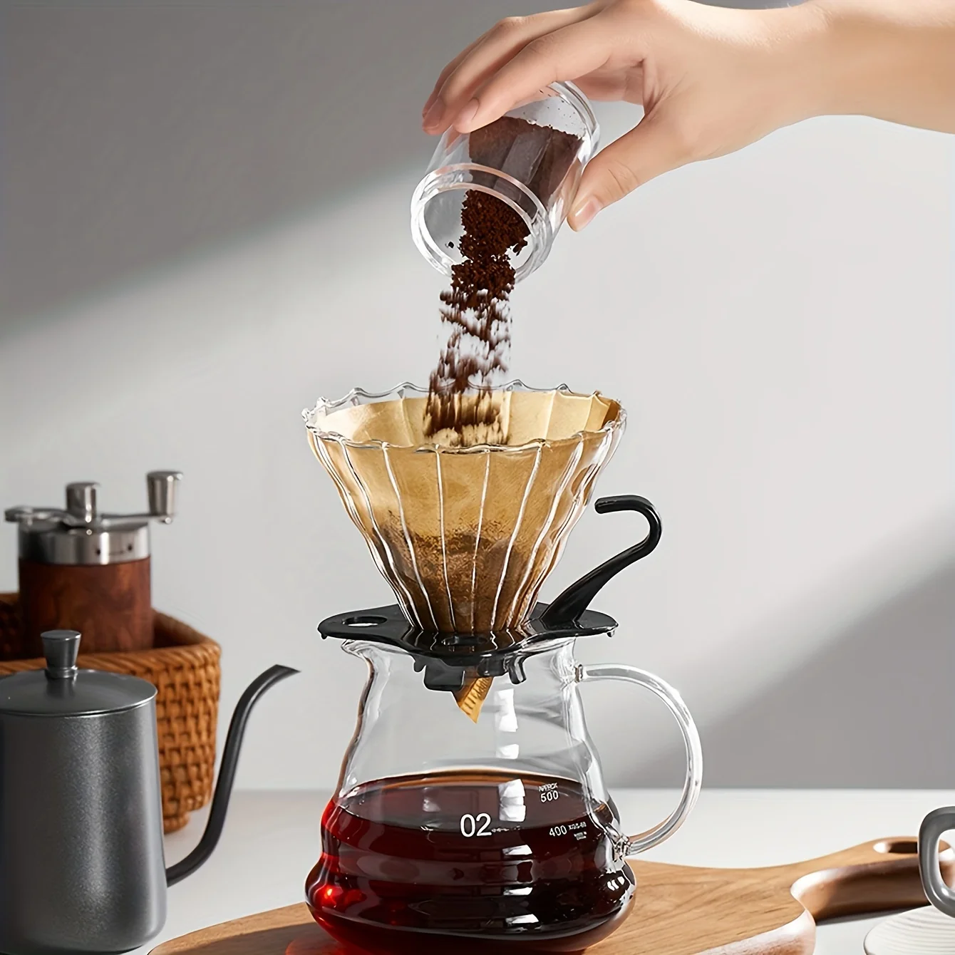 100pcs-Coffee Filter Paper Natural Unbleached Disposable Coffee Filters Paper 100 Count Natural Fit for Drip Coffee Dripper