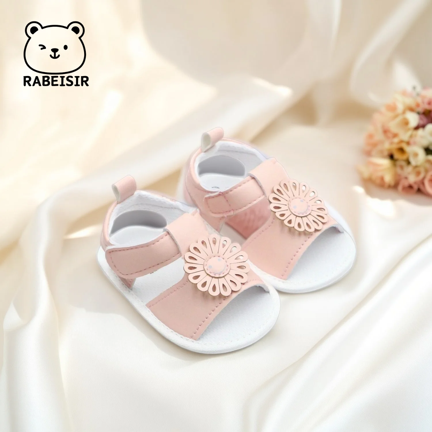 

Летние сандалии для маленьких девочек, детская обувь с цветочным узором для малышей, дышащая нескользящая мягкая подошва