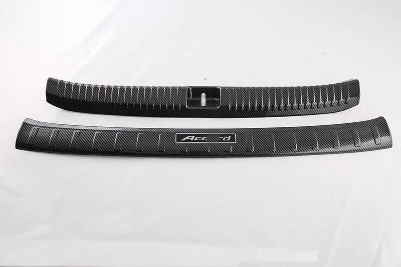 For Honda Accord 2023 2024 Carbon Fiber Style Rear Bumper Protection Window Sill Outside Inside Trunks Decorative Plate Pedal