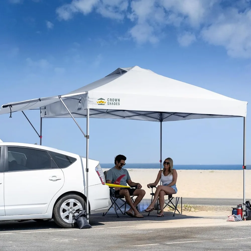 خيمة مظلة منبثقة مقاس 10 × 10، مظلة تجارية فورية مع قماش مطلي بالفضة 150D بما في ذلك مظلة ممتدة #2