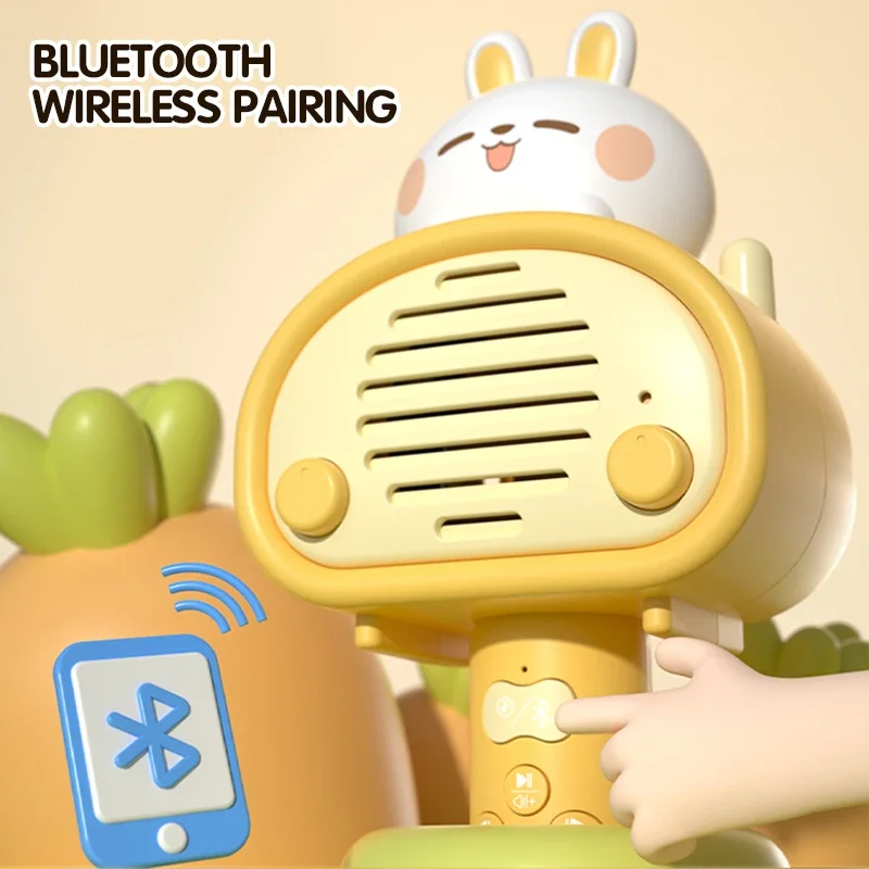 Konijn Geluid Microfoon Luidspreker Bluetooth Kindermicrofoon Zingen Muziek Speelgoed Onderwijs Kinderen Voor Meisjes Verjaardagscadeau