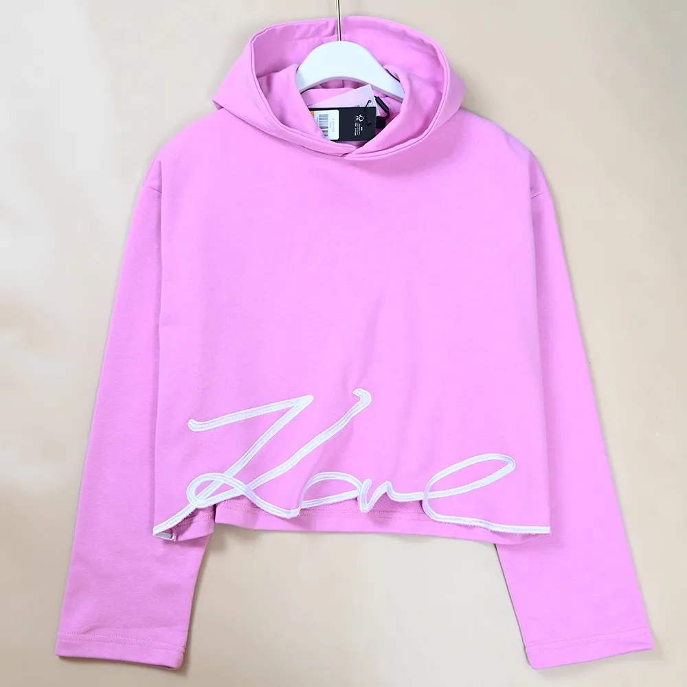 سترة بقلنسوة من القطن المطرز بأحرف متوسطة من Ker American Sle للسيدات، سترة بقلنسوة طويلة ومريحة