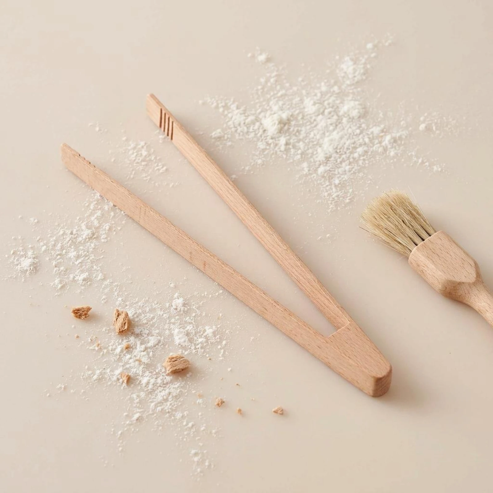 Wooden Food Clip Unpainted Beech Wood Clip Serving Tongs Slim Arms Household Item Gentle on Cookware