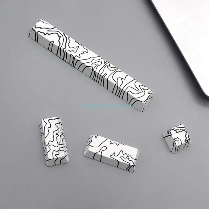 E74D 4PCS pour Entre 6.25U Space Barbar OEM KEYCAPAPS Les lignes sublimation chaleur améliorent fonctionnalité du