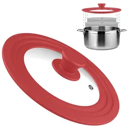 Universal Pan Lids Large Silicone Pot lids for Pots Pans & Skillets Fits 16cm to 32cm Cookware Frying Pan lid