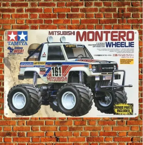 Metal Poster Vintage Rc Car Tin Sign Plaque Tamiya Montero Box Art