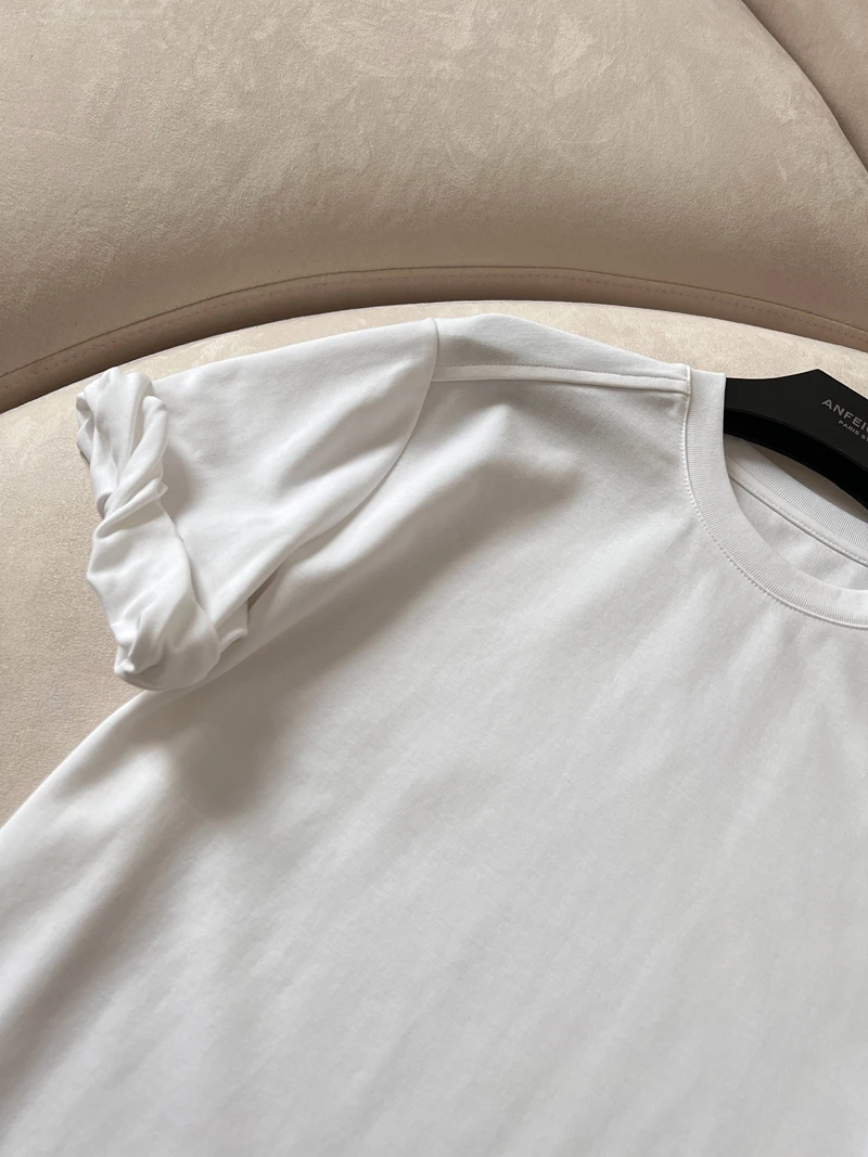 

Повседневная свободная хлопковая белая футболка Spor ort Sve round Ne Удобная цветная универсальная футболка Ele для похудения