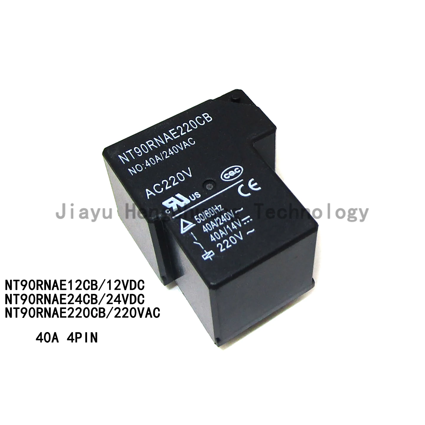 NT90RNAE Power Relay 40A 220VAC 4-Pin T90 DC12V - High Current AC/DC Relay for Electronics And Home Automation