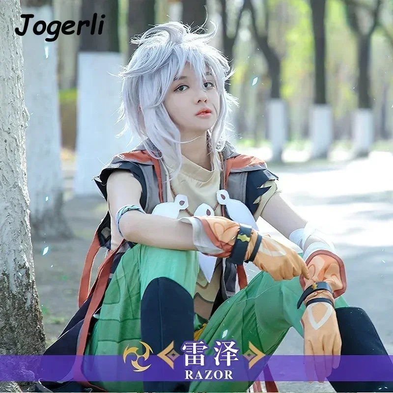 Genshin Impact Razor Cosplay Costumes Game Character Outfit Anime Roleplaying Clothing Suit Wig MN8