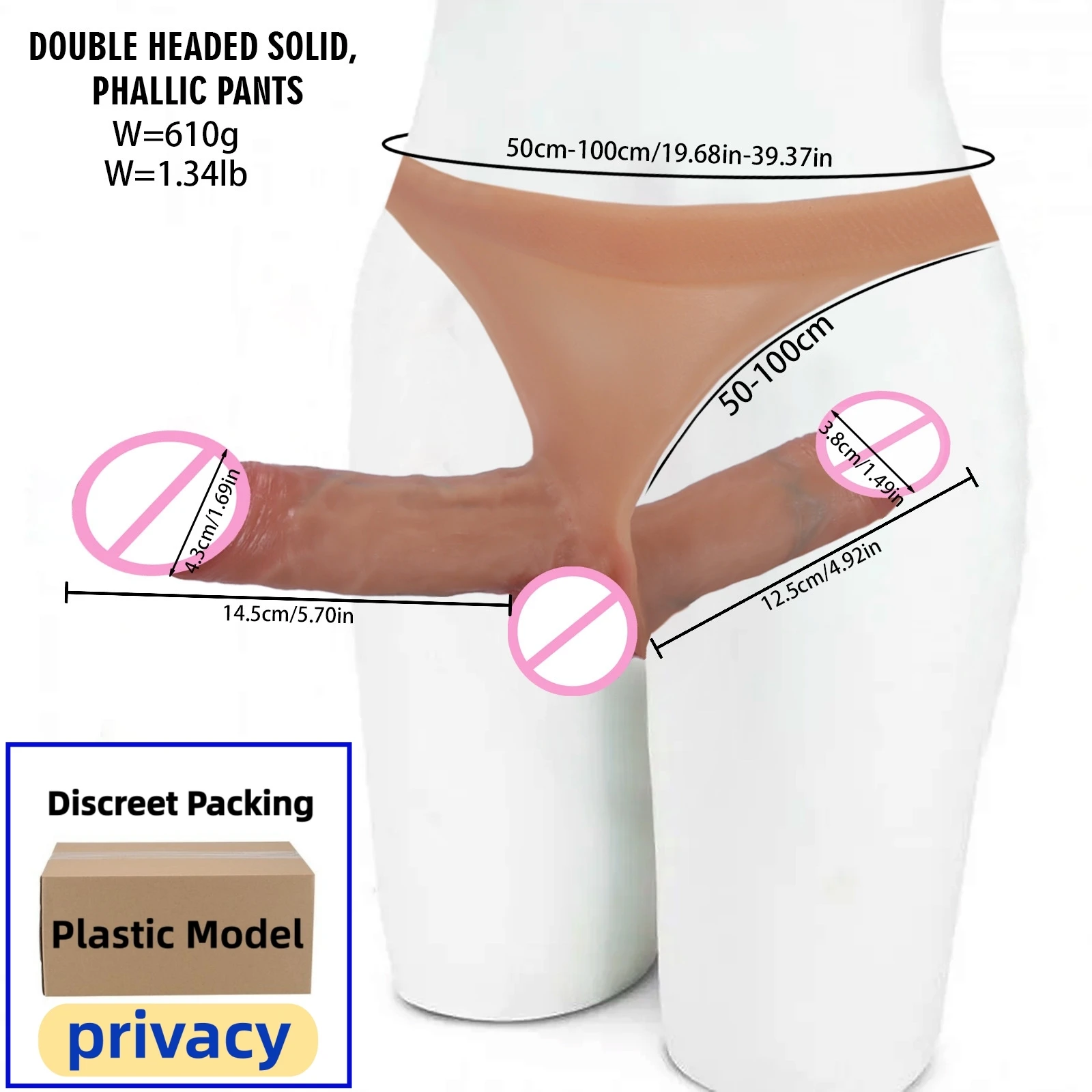Silicone Briefs with 3 Dildos Female Wearable Dildo Panties Underwear Strap On Sex Toy for Women Lesbian Vagina Anal Stimulation