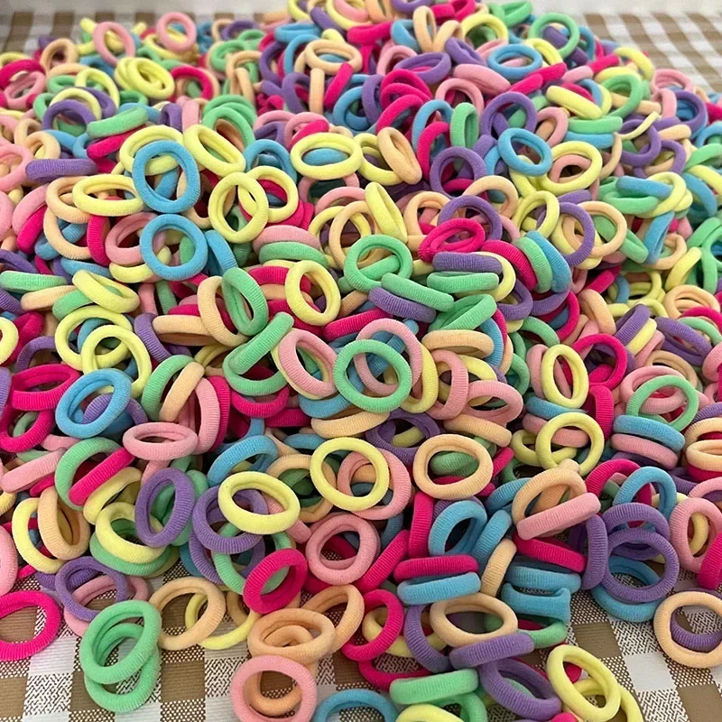 20/50/100Pcs Hair Bands for Children Colorful Nylon Scrunchie Hair Ties Rubber Band Kids Elastic Hair Leagues Girl Accessories image 2