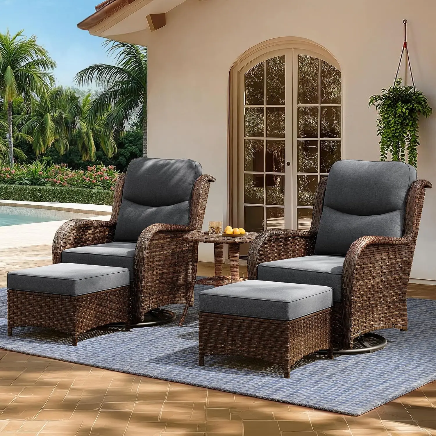 Luxury Outdoor Patio Furniture Set with 6-Inch Thick Cushions