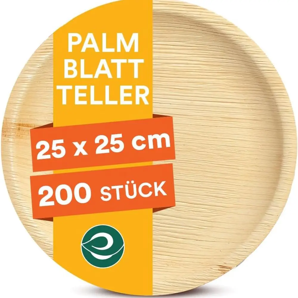

Eco-Friendly 10 Bamboo Plates, 200-Pack, Biodegradable for Thanksgiving, Weddings, and Events