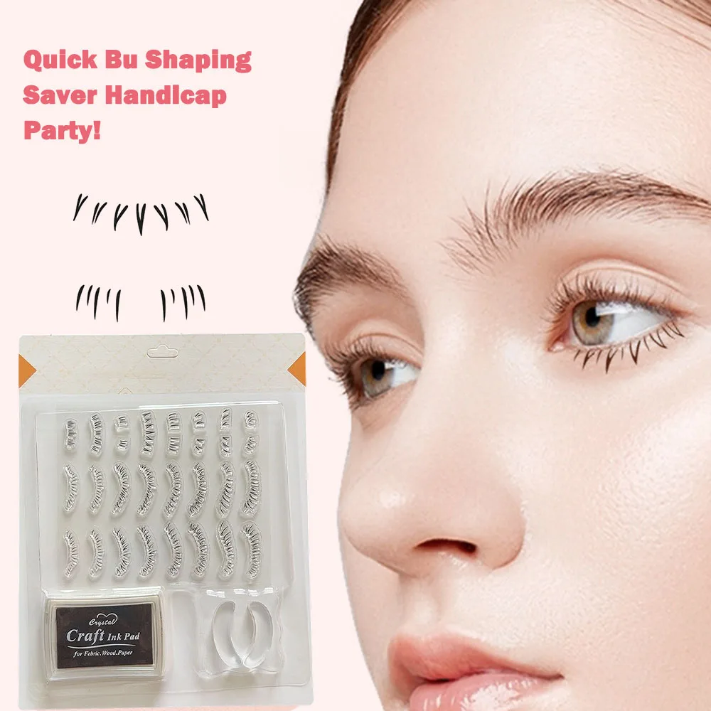 Black Lower Lash Eyelash Stamps Waterproof Silicone Black Fake Eyelash Patchs Natural Mascara Sticker Eye Makeup Tools For Women