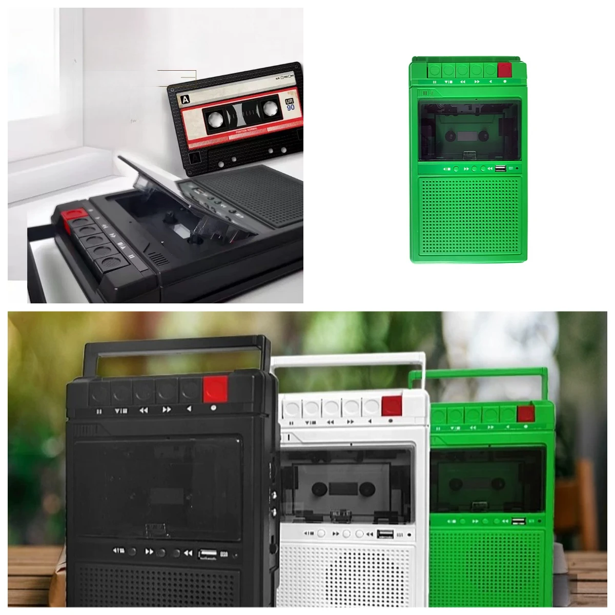 Recording Tape Player Tape Player Bluetooth Card U Disk Walkman Retro Portable Cassette Player Repeater