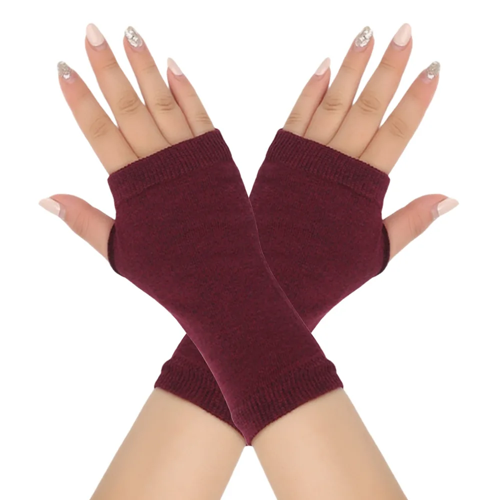 Neue Halbfinger-Sport-Handschuhe mit offenen Fingern, gestrickt, kurz, für Herren und Damen, Herbst/Winter, dünne DIY-Armabdeckung – Detail 25