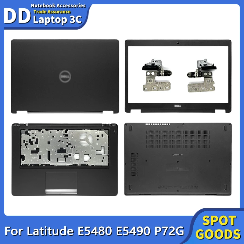 

New Laptop Cover For Dell Latitude E5480 E5490 P72G LCD Back Cover Front Bezel Hinges Palmrest Bottom Case Framework Black