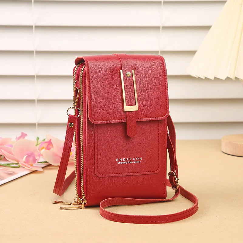 Neue Damen-Umhängetasche aus weichem Leder mit Touchscreen-Funktion, kleine Geldbörsen, modische Handtaschen, Damen-Crossbody-Tasche, Münzbörse