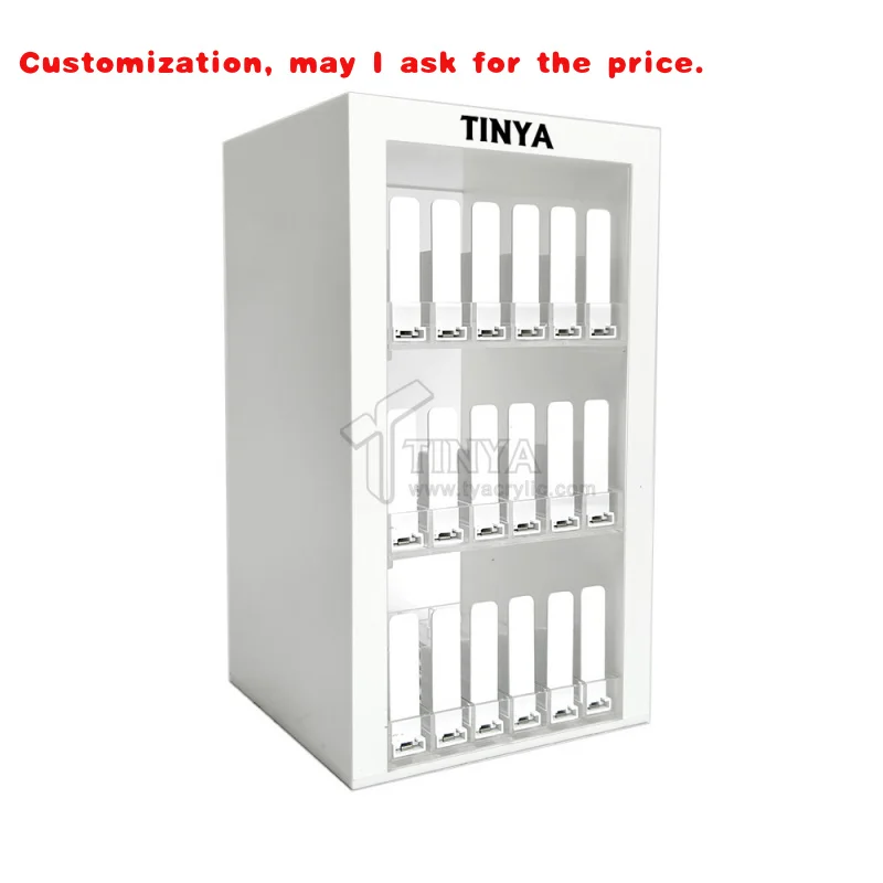 custom.Multi-Function Pusher Transparent Acrylic Cigarettes Shelves Display Stand Smoke Store