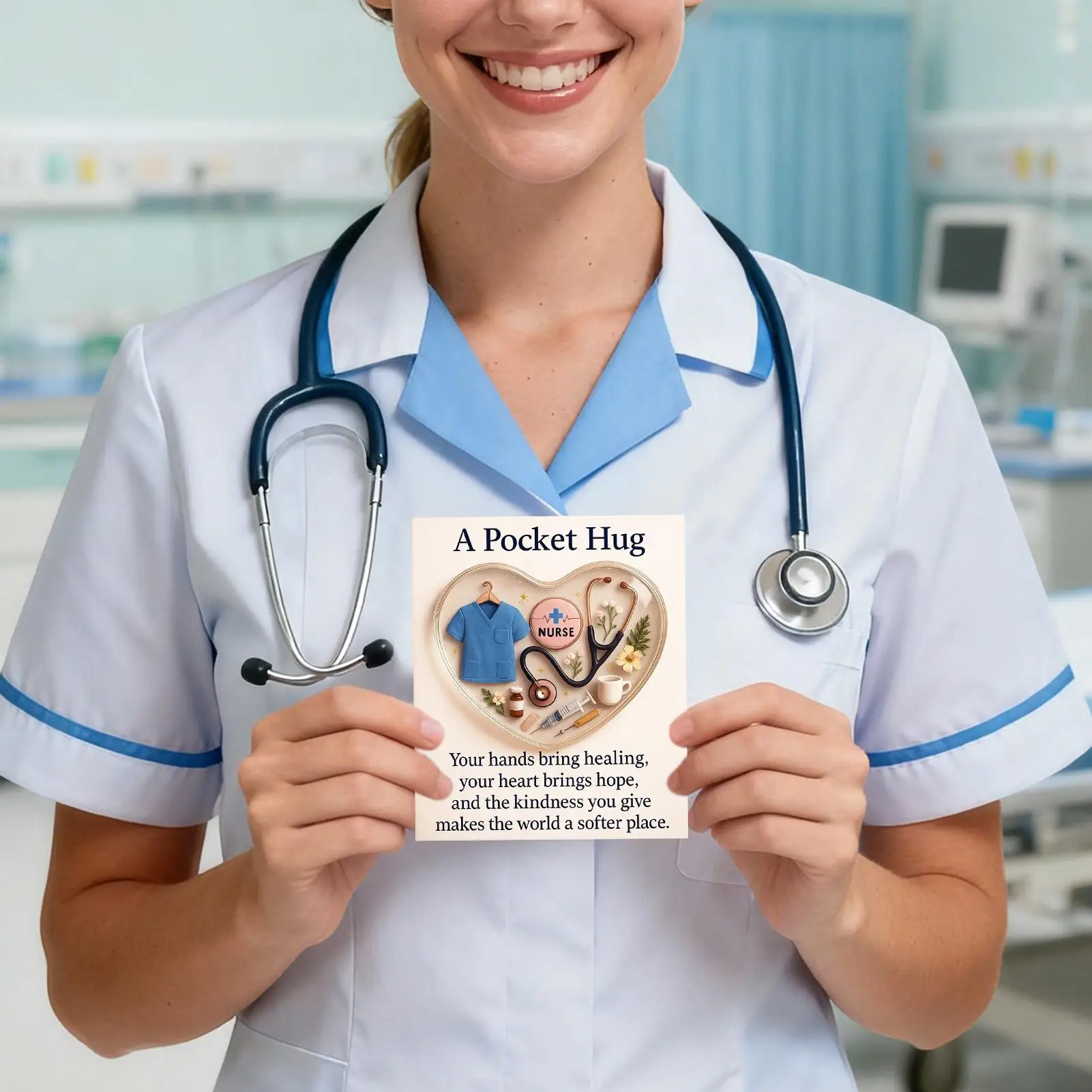 Nurse Hug Card 2D Acrylic Encouragement Keepsake Small Encouragement Card For Nursing Students Healthcare Persons Hospital Staff