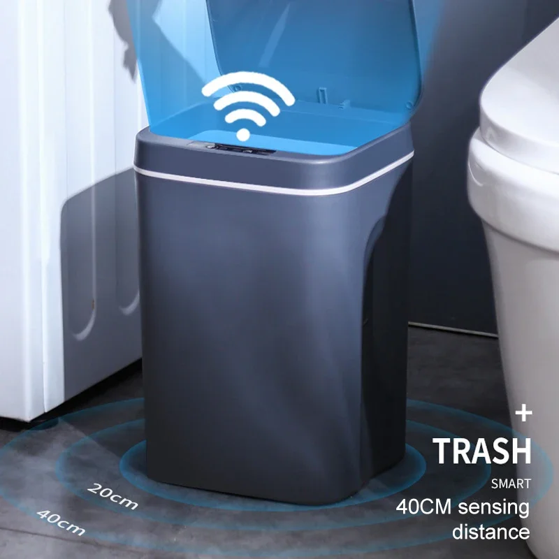 16L High-End Intelligent Trash Can Automatic Touch Bathroom Toilet Trash Can Kitchen Trash Can Intelligent Sensing Trash Can